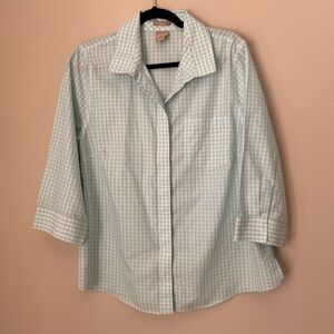 Mint Gingham Button-Up Shirt